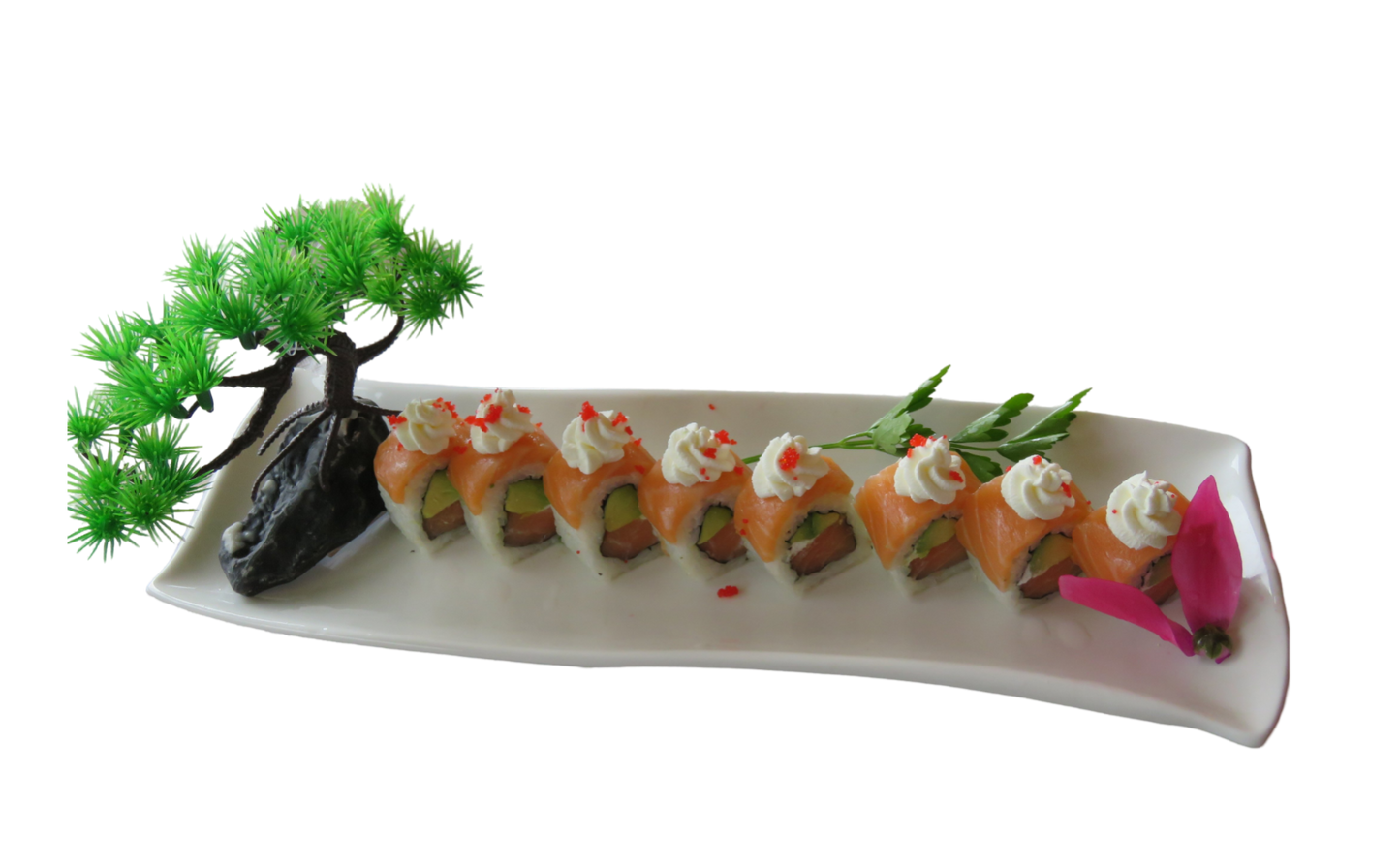 URAMAKI DE SALMÓN QUESO Y AGUACATE 8U